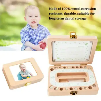 

2019 New Baby Tooth Box Wooden Milk Teeth Organizer Storage Boys Girls Save Souvenir Case Creative Baby Tooth Organizer For Kids