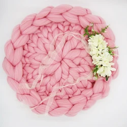 HOT!Newborn Photo Props Crochet Chunky Blanket Baby Photography Backdrop Blanket Infant Shooting Props Baby Basket Stuffer