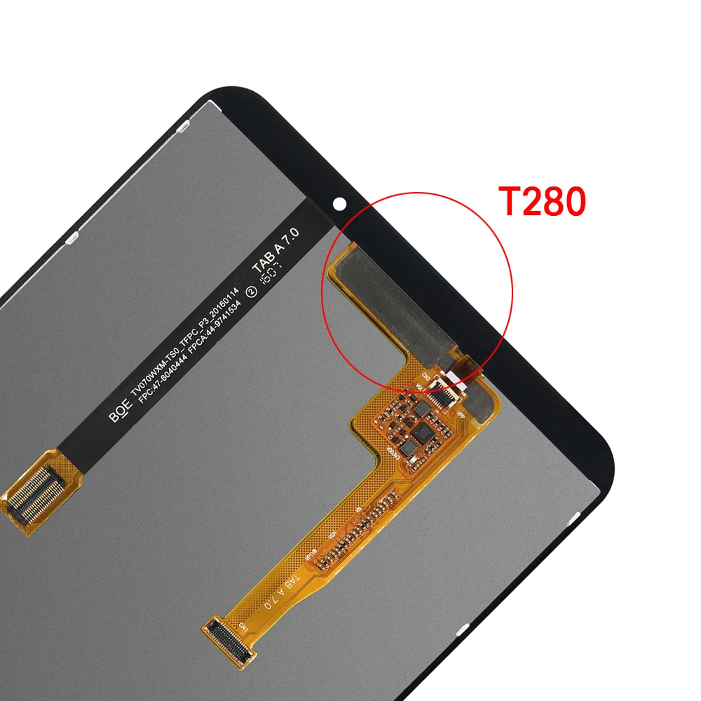 삼성 갤럭시 LCD 탭 A 7.0 2016 SM-T280 T280 T285 SM-T285 터치 스크린 디지타이저 어셈블리, T280 T285 디스플레이용, 로트당 5 개