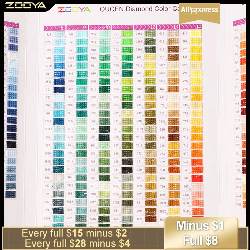 Zooya Nuancier Pour Peinture Diamant Catalogue Dmc De Couleurs De Perles Strass Ronds Ou Carres 5d Activite Manuelle Aliexpress