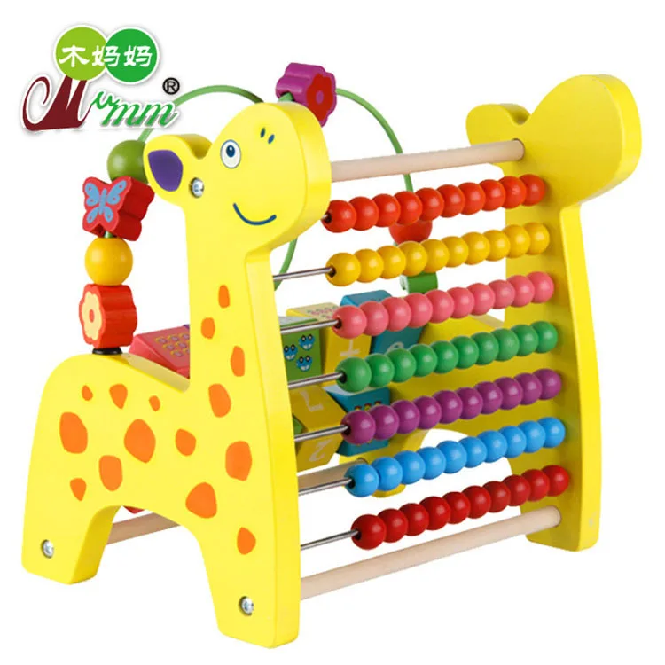 

Wooden Multi-functional Cartoon Deer Beads Bead-stringing Toy Beaded Bracelet Calculation Frame Infants Children Early Education