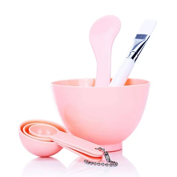 

4 in 1 DIY Face Mask Mixing Bowl Set with Facial Mask Bowl Stick Spatula Face Mask Brush Measuring Cup