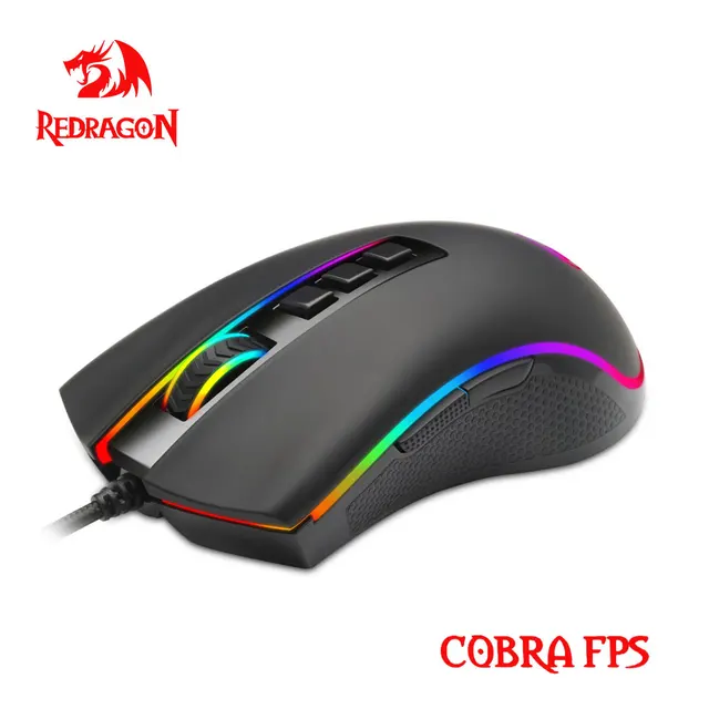 Redragon Cobra Fps M711 Fps Rgb Usb Wired Gaming Mouse Dpi 9 Buttons Mice Programmable Ergonomic For Computer Pc Gamer Buehlee