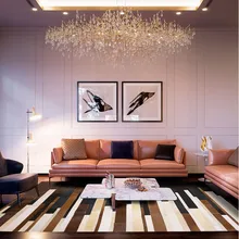 Американский стиль из натуральной воловьей кожи, полосатый ковер для спальни, декоративный ковер для виллы