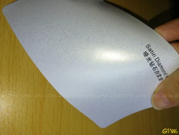 

Matte Diamonds White To Gold Vinyl Wrap Film With Air Bubble Free Satin Diamond White Car Wrap Sticker 1.52*20M/Roll