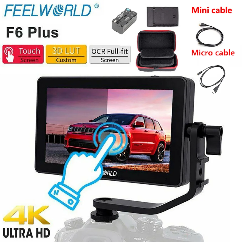 FEELWORLD F6 Plus 5 дюймов DSLR камера полевой монитор 3D LUT сенсорный экран 4K IPS FHD 1920X1080 для
