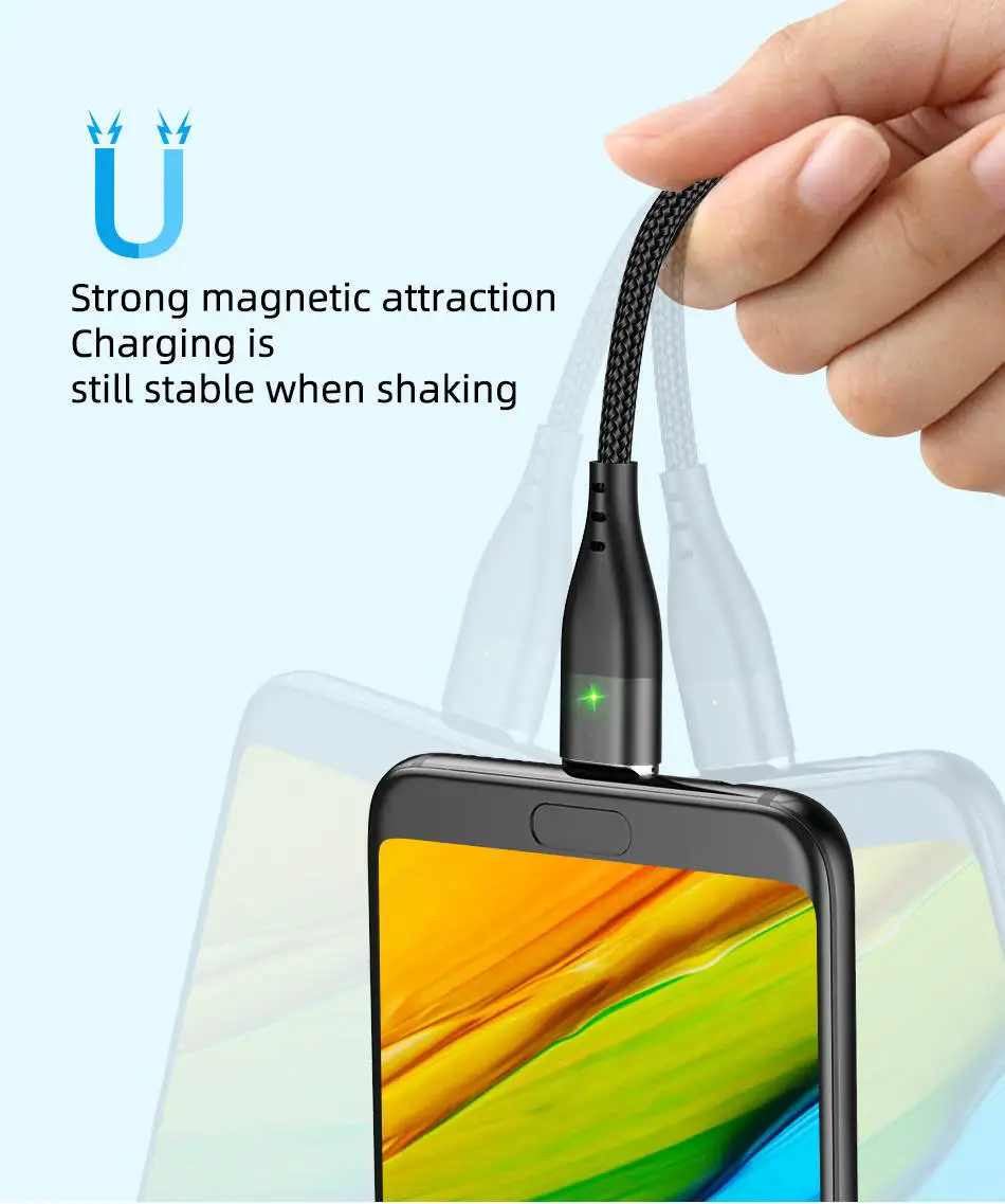 GTWIN Магнитный Micro USB кабель для iPhone samsung type-C Быстрая зарядка Магнитный кабель зарядное устройство адаптер USB кабели для мобильных телефонов