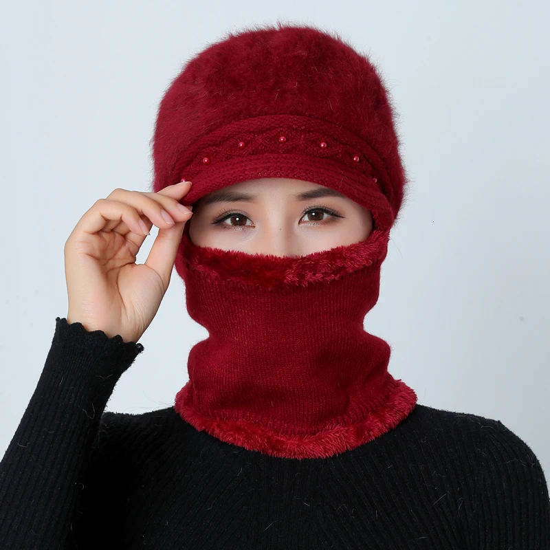 Зимние шапки Skullies Beanies, шляпа для мамы, бини для женщин, шерстяной шарф, шапки, Балаклава, маска, капот, вязанные шапки в полоску