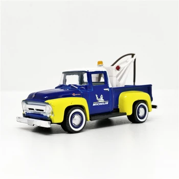 

Greenlight 1:64 1956 Ford F-100 Michelin Drop in Tow Hook Blue Yellow No Box
