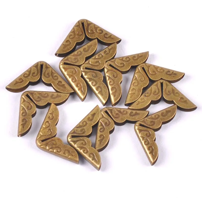 50pcs 14x14mm Antique Metal Book Scrapbooking Notebook Albums Menus Folders Corner Protectors Bronze Tone C3055