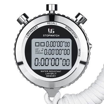 

YS Silent Stopwatch, Metal Digital Sports Stopwatch With Countdown Timer, 100 Lap Memory, Large Display, Alarm Clock