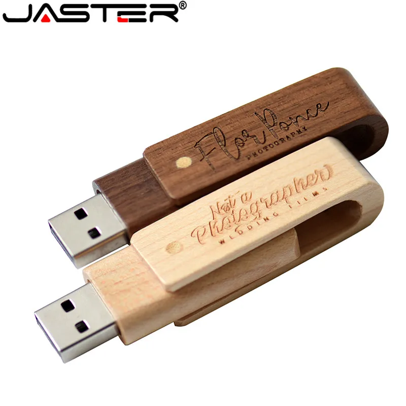Usb флеш накопитель JASTER с деревянным логотипом 4 ГБ 8 16 32 64 usb 2 0 Подарочная флешка|USB