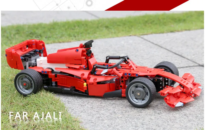 Пульт дистанционного управления Ferrari F1 1:10 набор конструктор совместимый с лего техника гонщиков 8674 Buidling блоки обучающая игрушка для мальчиков детей