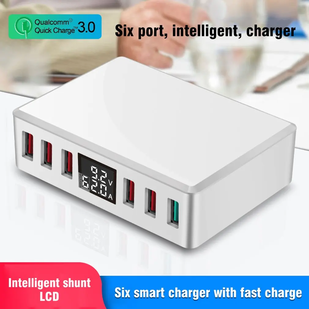 T9+ Мульти быстрое зарядное устройство USB зарядка несколько 6 USB телефон зарядная станция Универсальный usb-хаб зарядное устройство светодиодный дисплей