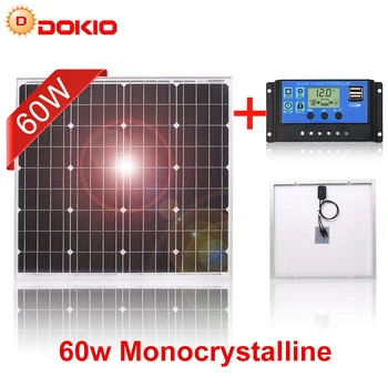 

DOKIO 18V 60W/80W Rigid Monocrystalline Solar Panel China Charge 12V 60 Watt Black Waterproof Panels Solar Cell For Home Russian
