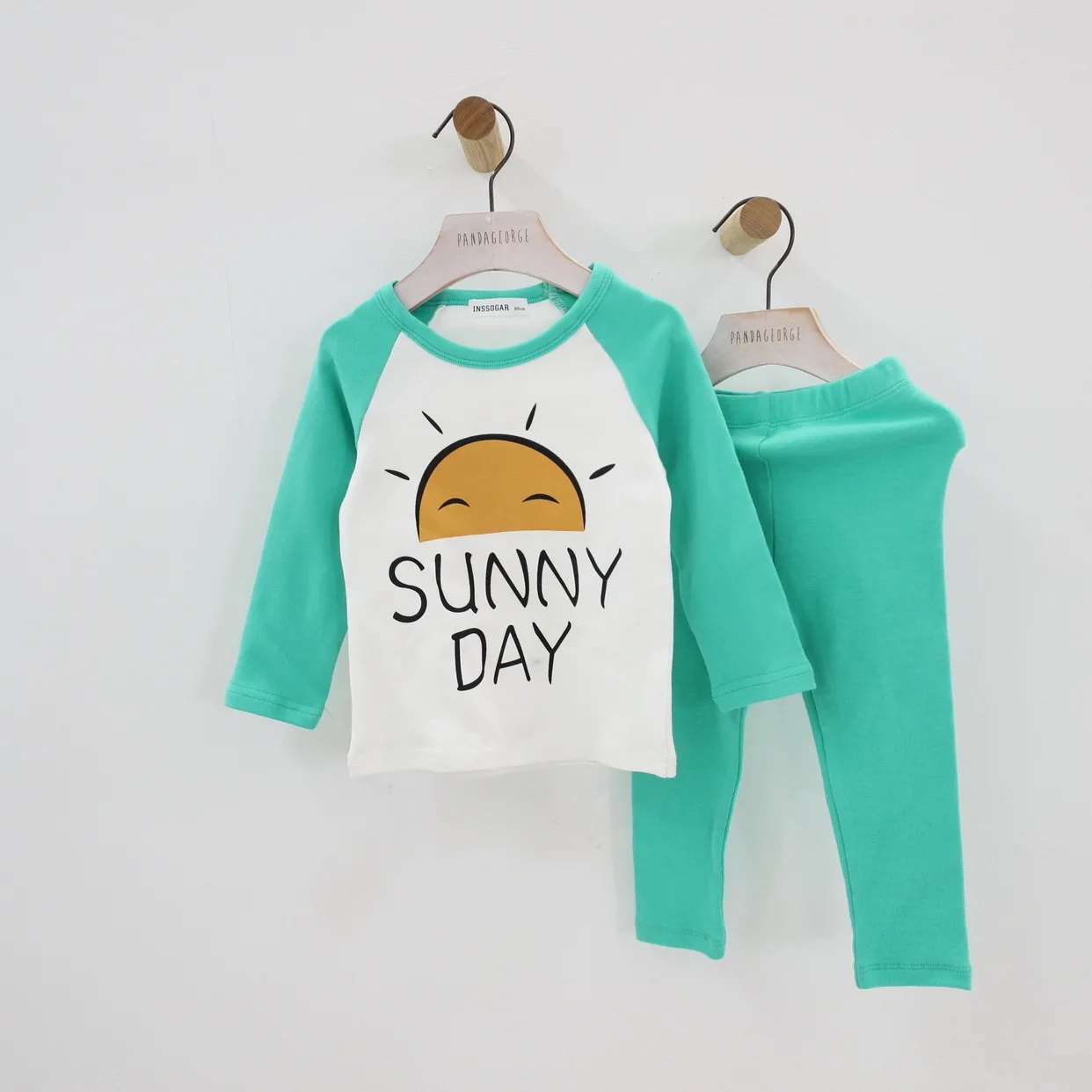 Комплект одежды для мальчиков и девочек на день рождения, Осенний пижамный комплект, пижама из двух предметов для маленьких девочек детская одежда - Цвет: Зеленый