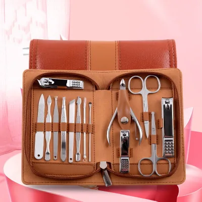 

Wholesale 13pcs/lot Manicure Set Stainless Nail Clipper Kit Nail Care Set Nail Clippers Cuticle Grooming Kit Utility Manicure