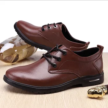 

Men's Formal Oxford Shoes Genuine Leather Fashion Office Wedding Business Male Dress Shoes 38-47 Black Leather Footwear %1517