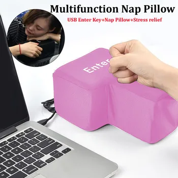 

Big USB Enter Key Anti Stress Button Decompression Computer Any Vent Pillows Button Desktop Pillow For Programmer Dropship