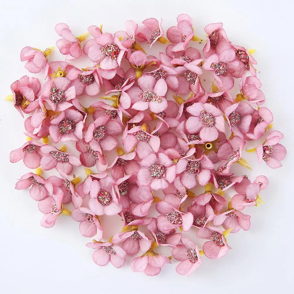 100Pcs Mini Silk Daisy Flower Heads for Crafts and Decorations