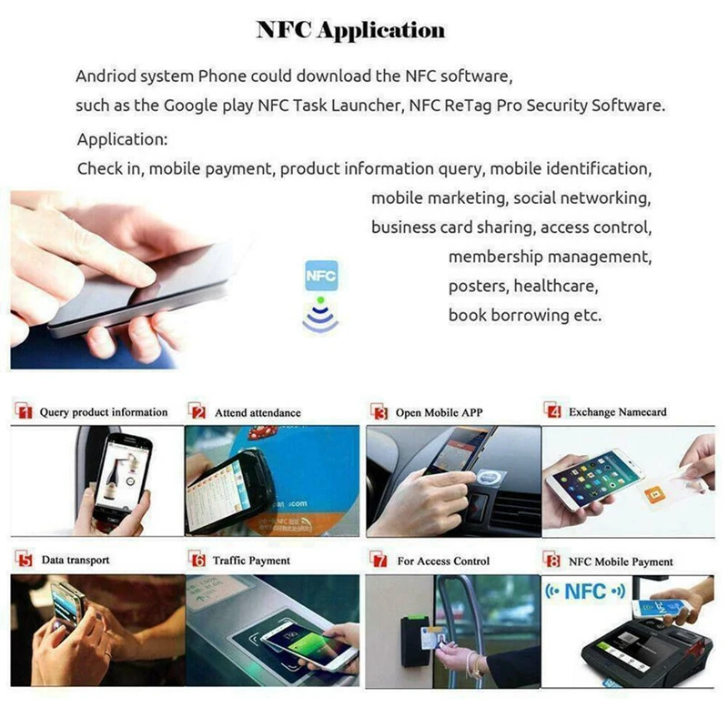 20 шт. NFC карты белые пустые NTAG215 ПВХ теги Waterpoof 504 байта наклейка со смарт чипом| |