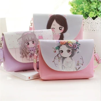 

Cute Cartoon Girl Wallet Coin Purse Money Bag Multifunctional Prited Zipper Mobile Phone Bag For Ladies Carteira