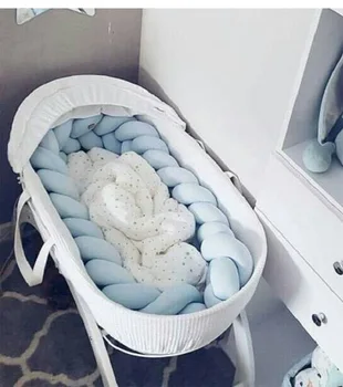 

2/3/4M Length Newborn Baby Bed Bumper Pure Weaving Plush Knot Crib Bumper Kids Bed Baby Cot Protector Baby Handmade Nordic Knot