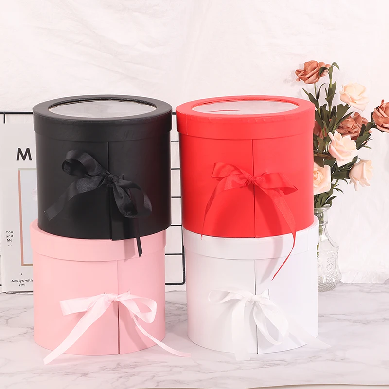 Double Layers Round Rotating Box Gift Flower DIY Decor Wedding Candy Bags Birthday Party Cosmetic Packaging | Дом и сад