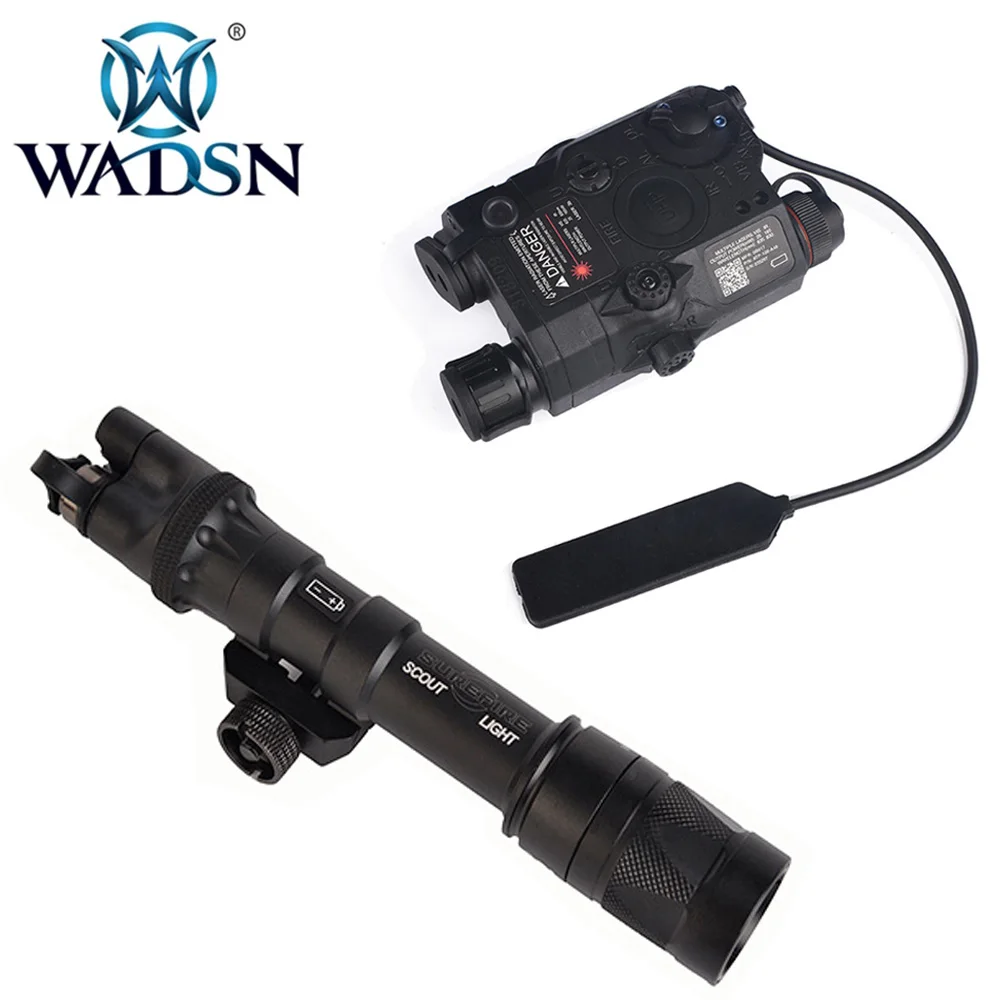 

WADSN M603V Scout Light wDS-SR07-D-IT Switch Assembly & M75 Thumbscrew Mount PEQ-15/LA-5C UHP Red IR Laser White LED Flashlight