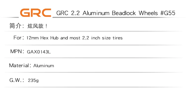 GRC 4 шт./лот G55 2,2 дюйма металлический Beadlock обод колеса сканеры автомобильные запчасти для осевой TRX4 Gen 2