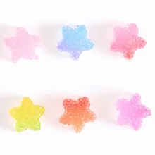 

10mm Colorful Star Elastic Sugar Nail Charms Jelly Sweet Cute Gems Jewelry Manicure 3D Charms Decorations *50PCS/BAG