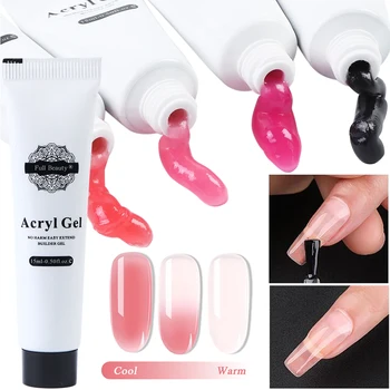 

15ml Temperature Color Changing Nail Polish Gel Natural Pink Poly Acrylic Gel Gradient Nail Art Varnish Quick Builder Gel LE1522
