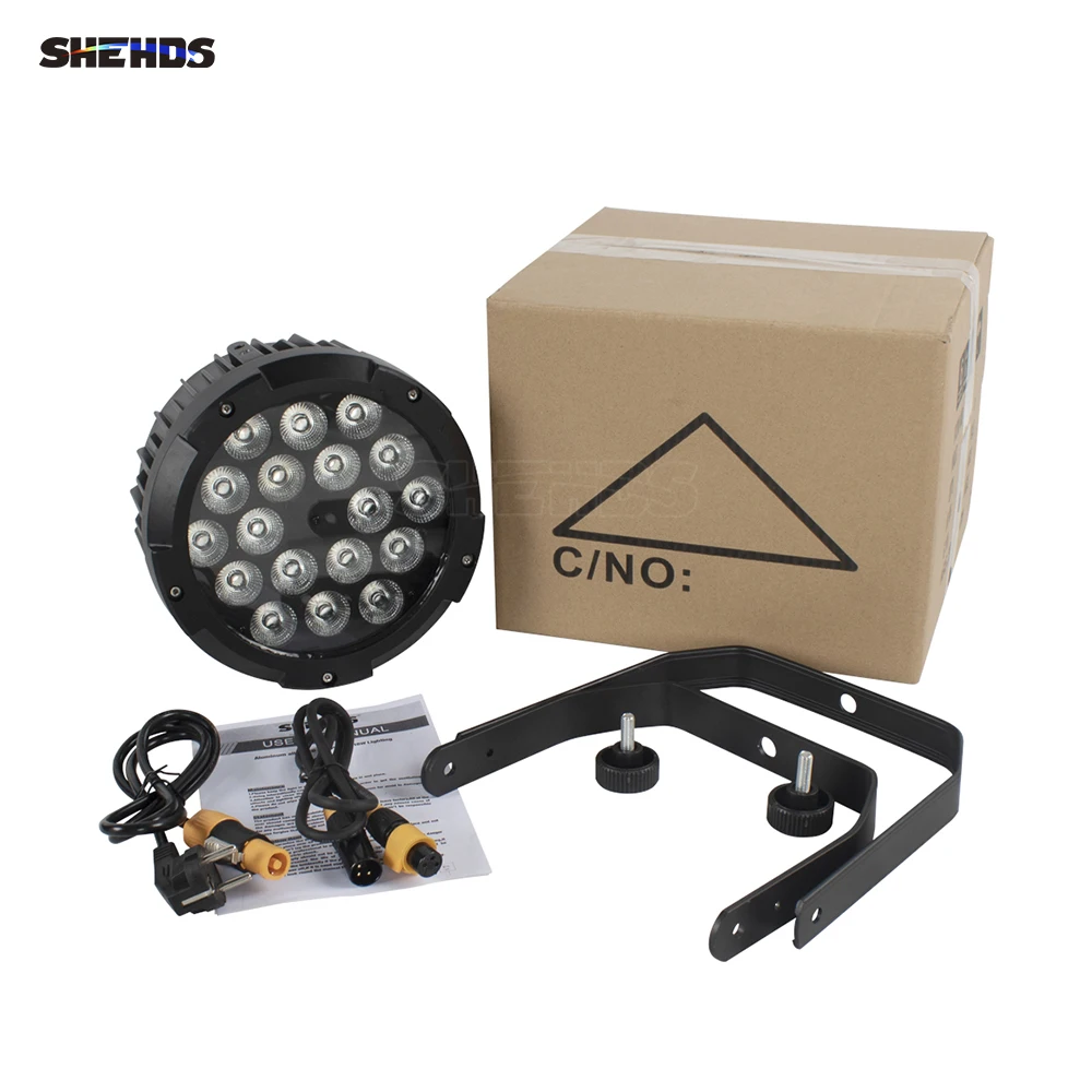 SHEHDS LED Flat/Waterproof 18x18W/18x12W Par Light DMX Controller Party Bar Strobe Dimming Effect Projectory led light disco light led stage light