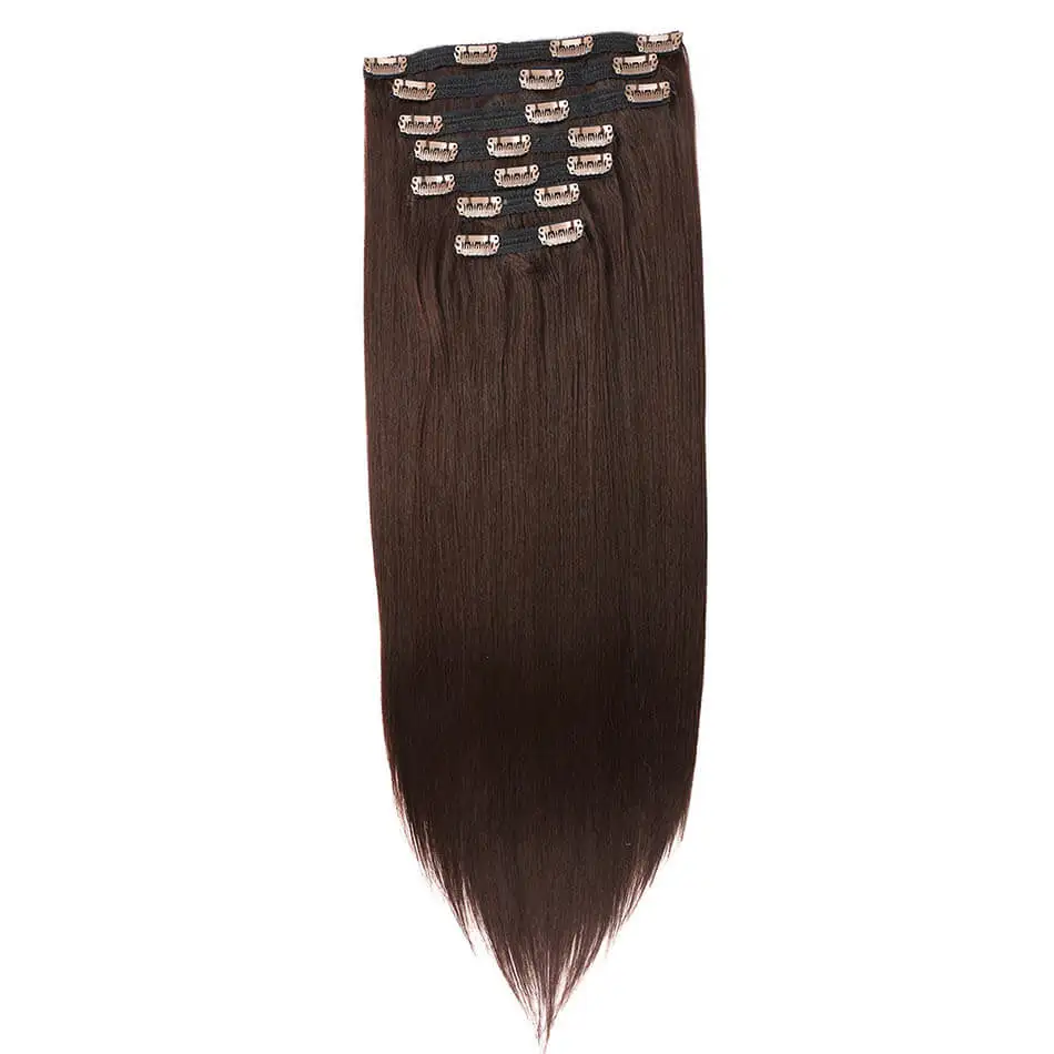 

BOL Synthetic Straight Clip in Hair Extensions Double Weft Full 7 Pieces 1B/2#/4#613# 140G/pc
