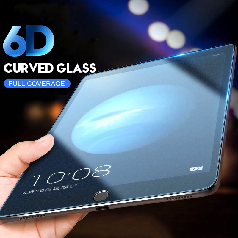 6D защита экрана с изогнутыми краями для iPad 10 2 Pro 11 Air 3 1 5 9H закаленное стекло 9 7 2018