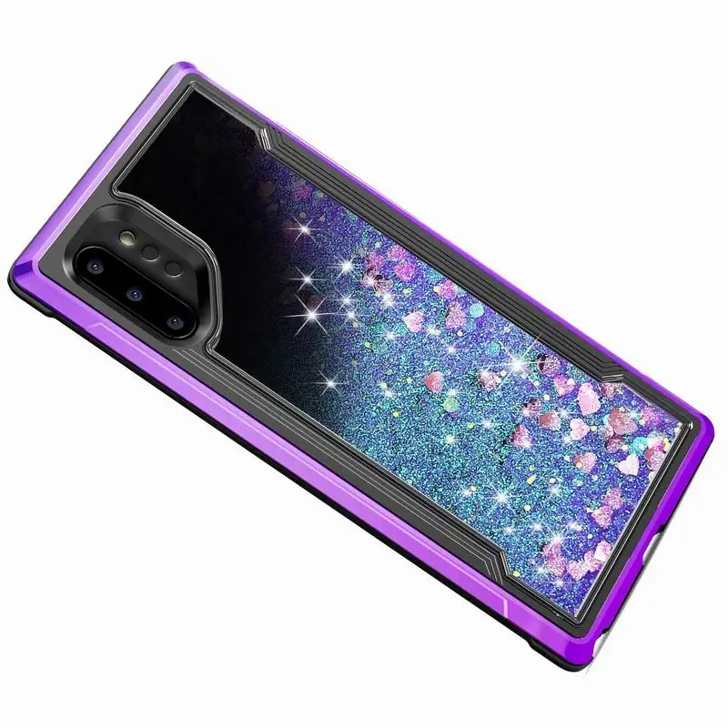 Роскошный зыбучий песок 3 в 1 жесткий Блестящий блестящий чехол для samsung Galaxy Note 10 Note10 Plus чехол жидкий противоударный