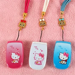 Hello Kitty Mini Children's Mobile Phone Flip Cute Student Cartoon Positioning Class Do Not Disturb Mobile Phone