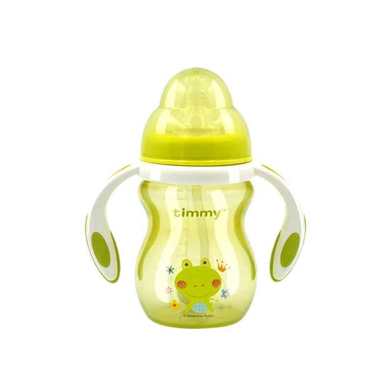 Green 220ml PINKAH 220 мл детская бутылочка для кормления Антиколиковая грудная соска BPA-Free Экстра медленная подача Tritan детская чашка для молока воды с ручкой - Цвет: Green 220ml