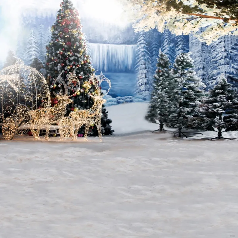 

WHISM Beautiful Woods Snow Photography Background Cloth Photo Cloth 5*7 Feet Furniture Decoration Painting