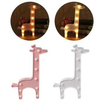 

3D Marquee Giraffe Table Lamp 9 LED Battery Operated Night Light Children's Room Decor