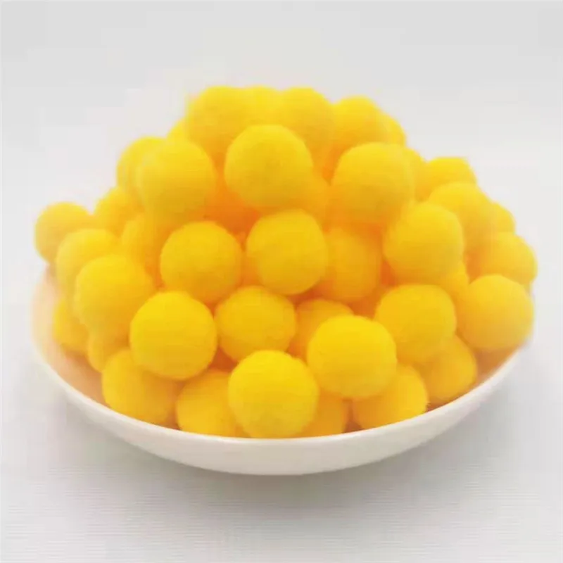20Golden Yellow Детская игра Сделай Сам помпонами игрушка для творчества, пышные миниюбки помпоном 10/15/20/25 мм Pom Poms, на Рождество, украшение для дома аксессуары 100 шт./лот - Цвет: 20Golden Yellow
