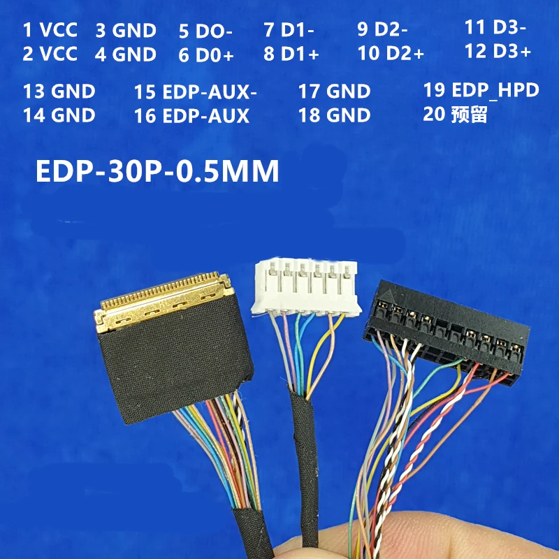 20453-20455 Series 40 Pin LVDS Cable 2 Channel 6-Bit 0.5mm For LED LCD  Display