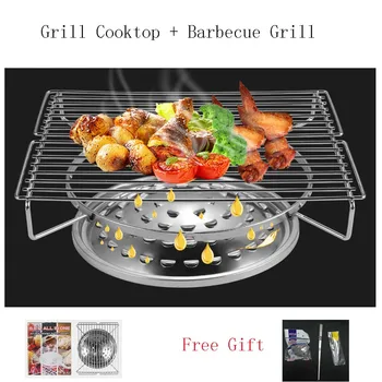 

Lightweight Kitchen barbecue grill Rack & Stainless Steel Stove BBQ Stand with Grill Tray Set for 3-5 People
