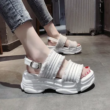 

Ankle Strap Open Toe Outdoor Sports Women Sandals Solid High Thick Platform Beach Ladies Shoes Classics Fashion Summer Sandals