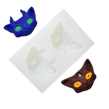 

DIY Bakery New Style Demon Cat Three-Eyed Cat Headband Angle Cathead Fragrant Stone Automobile Fragrance Plaster Silicone Mold