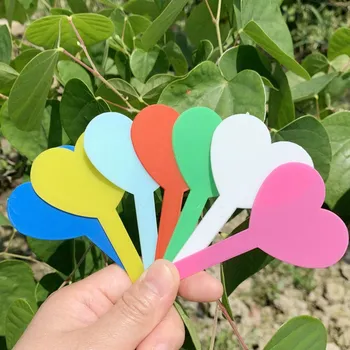 

Gardening Labels Garden Plant Succulent Bonsai Tags Heart typed Horticultural Tallies Seedling Tags Sign PVC Stake on Soil