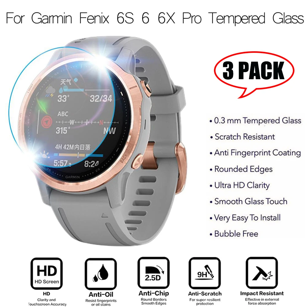 Защитная пленка для смарт часов Garmin Fenix 5 5s Plus 6S 6 6X Pro закаленное стекло с