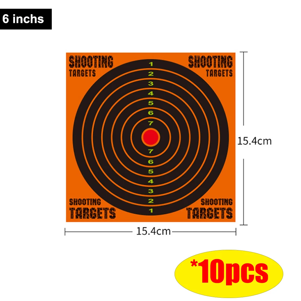 

10pcs Airsoft Target 6Inch Reactivity Shoot Target Portable Outdoor Hunting Training Practice Target Paper Shooting Accessories