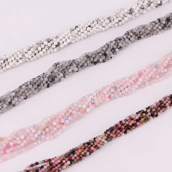 

2mm 3mm 4mm faceted natural stone round beads for jewelry design material like earring,necklace,bracelet free shipping