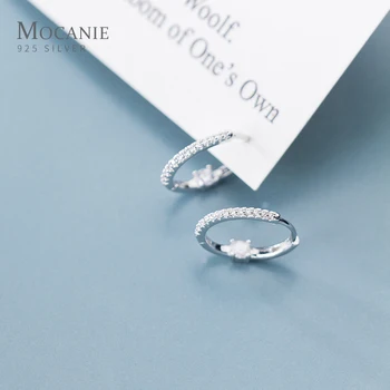 

Mocanie Fashion Wedding Engagement Earring Shining Zircon 925 Sterling Silver Hoop Earring for Women Fine Jewelry 2020 Design
